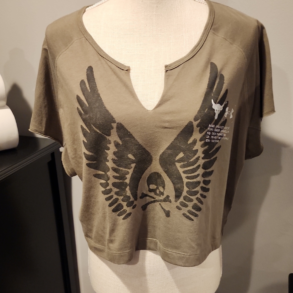 Olive Graphic Crop Top
